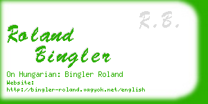 roland bingler business card